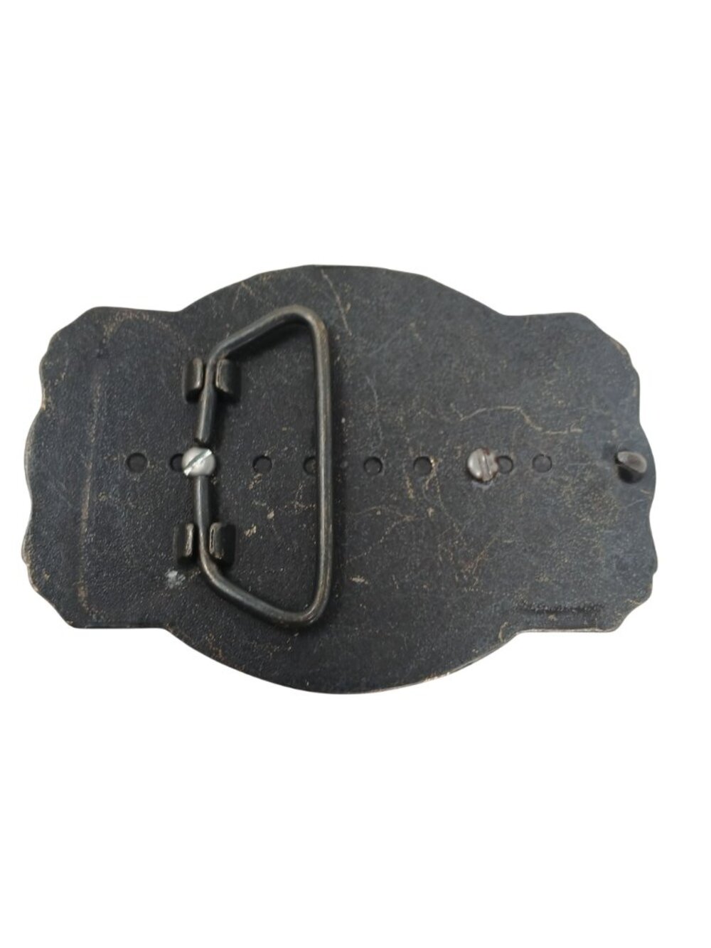 Vintage 30X40 MM Gem Stone Belt Buckle Frame -Antique Brass & Green Detail #J12 - Picture 3 of 6
